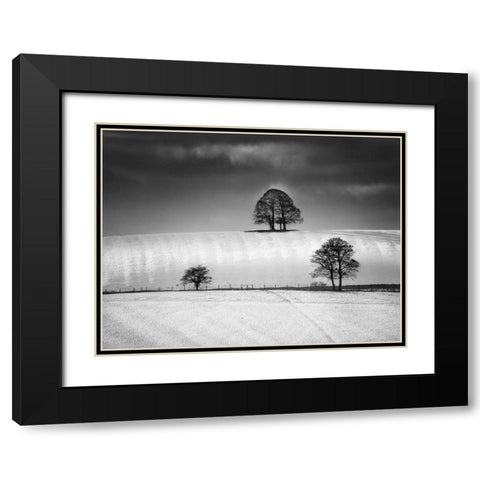 Winter Triangle Black Modern Wood Framed Art Print with Double Matting by Henson, Martin