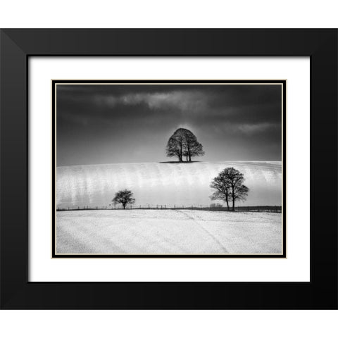 Winter Triangle Black Modern Wood Framed Art Print with Double Matting by Henson, Martin