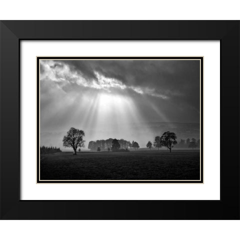 Cloud Burst Black Modern Wood Framed Art Print with Double Matting by Henson, Martin
