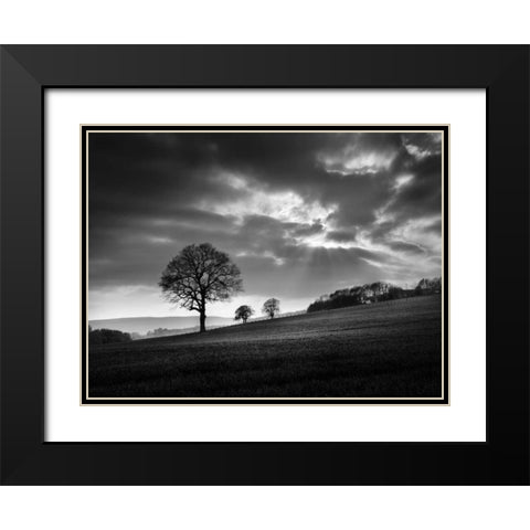 Sundown Black Modern Wood Framed Art Print with Double Matting by Henson, Martin