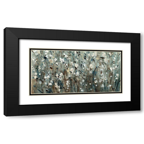 White Blooms with Navy II Black Modern Wood Framed Art Print with Double Matting by OToole, Tim