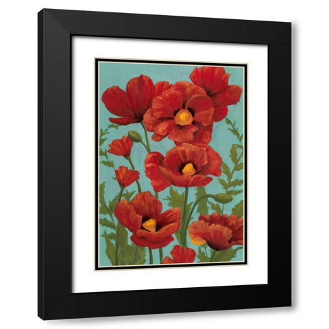 Poppy Promenade I Black Modern Wood Framed Art Print with Double Matting by Popp, Grace
