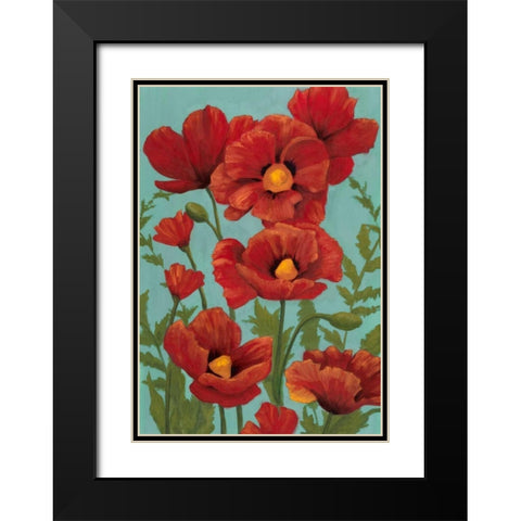 Poppy Promenade I Black Modern Wood Framed Art Print with Double Matting by Popp, Grace