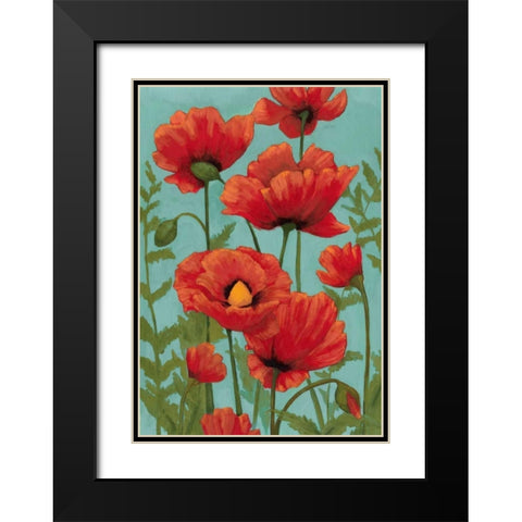 Poppy Promenade II Black Modern Wood Framed Art Print with Double Matting by Popp, Grace