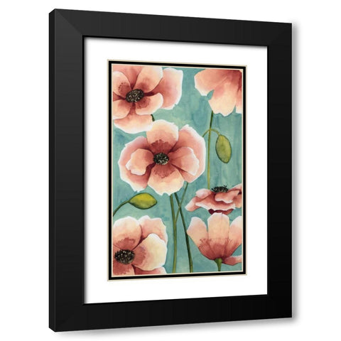 Freckled Poppies I Black Modern Wood Framed Art Print with Double Matting by Popp, Grace