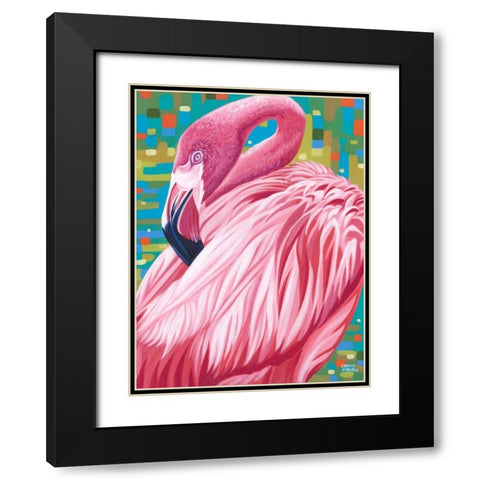 Fabulous Flamingos II Black Modern Wood Framed Art Print with Double Matting by Vitaletti, Carolee