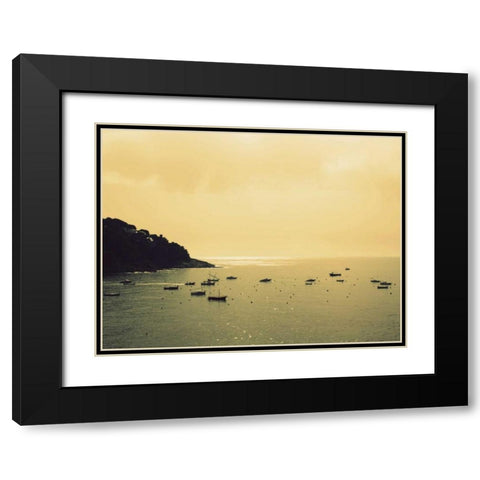 Sunset Harbour I Black Modern Wood Framed Art Print with Double Matting by Bell, Lillian