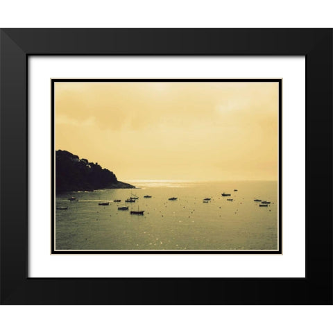 Sunset Harbour I Black Modern Wood Framed Art Print with Double Matting by Bell, Lillian