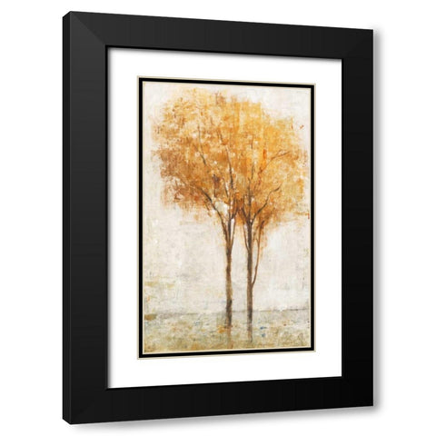 Falling Leaves II Black Modern Wood Framed Art Print with Double Matting by OToole, Tim