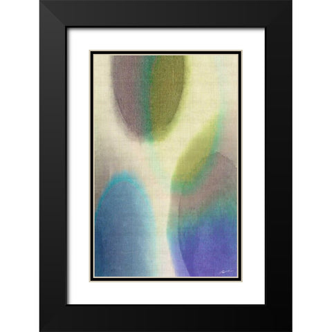 Overtone Blue I Black Modern Wood Framed Art Print with Double Matting by Butler, John