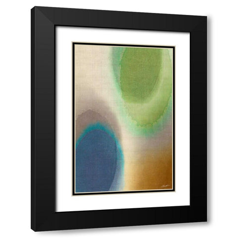 Overtone Blue II Black Modern Wood Framed Art Print with Double Matting by Butler, John