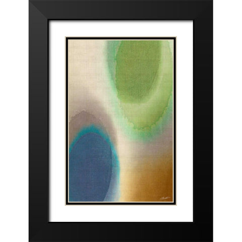 Overtone Blue II Black Modern Wood Framed Art Print with Double Matting by Butler, John