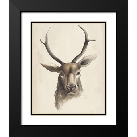 Watercolor Animal Study I Black Modern Wood Framed Art Print with Double Matting by Popp, Grace