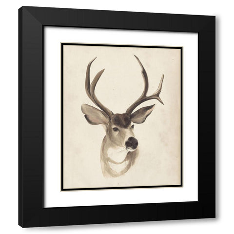 Watercolor Animal Study II Black Modern Wood Framed Art Print with Double Matting by Popp, Grace