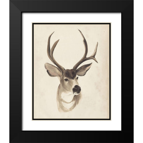 Watercolor Animal Study II Black Modern Wood Framed Art Print with Double Matting by Popp, Grace