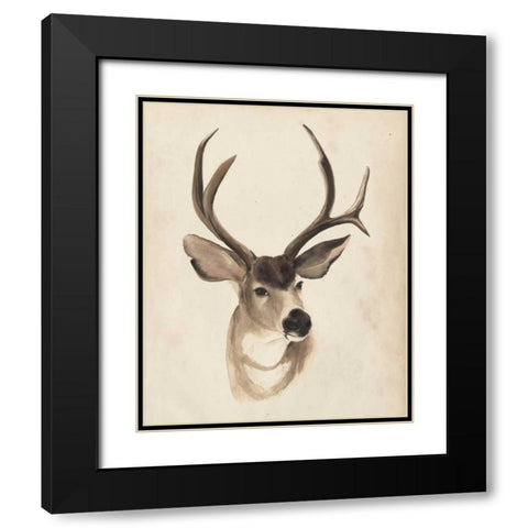 Watercolor Animal Study II Black Modern Wood Framed Art Print with Double Matting by Popp, Grace
