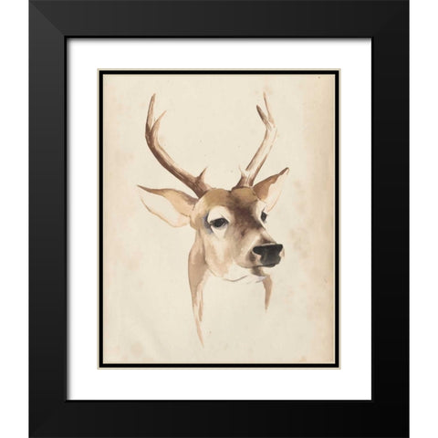 Watercolor Animal Study IV Black Modern Wood Framed Art Print with Double Matting by Popp, Grace