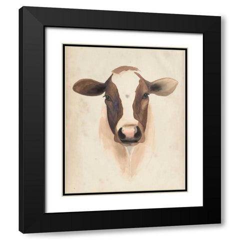 Watercolor Animal Study VII Black Modern Wood Framed Art Print with Double Matting by Popp, Grace