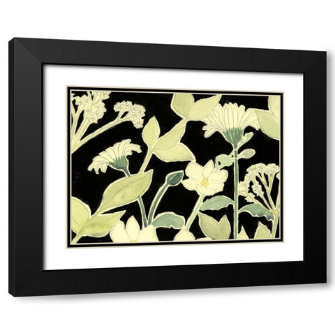 White Night Flowers I Black Modern Wood Framed Art Print with Double Matting by Popp, Grace