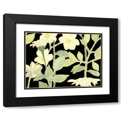 White Night Flowers II Black Modern Wood Framed Art Print with Double Matting by Popp, Grace