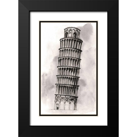 World Landmarks V Black Modern Wood Framed Art Print with Double Matting by Popp, Grace