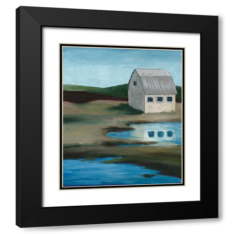 Farmstead II Black Modern Wood Framed Art Print with Double Matting by Popp, Grace