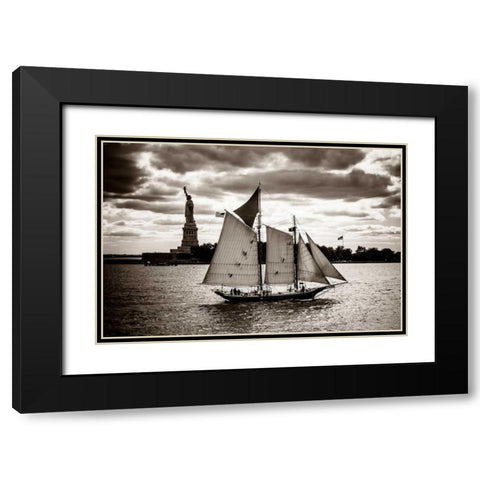 The Clipper and the Liberty Black Modern Wood Framed Art Print with Double Matting by Brooknam, John