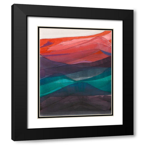 Red Hills I Black Modern Wood Framed Art Print with Double Matting by Fuchs, Jodi