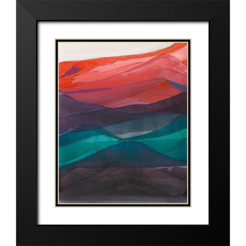Red Hills I Black Modern Wood Framed Art Print with Double Matting by Fuchs, Jodi