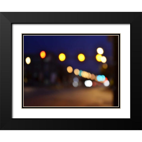 Bokeh Abstract II Black Modern Wood Framed Art Print with Double Matting by Chandler, Sharon