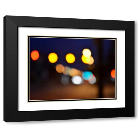 Bokeh Abstract III Black Modern Wood Framed Art Print with Double Matting by Chandler, Sharon