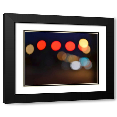 Bokeh Abstract IV Black Modern Wood Framed Art Print with Double Matting by Chandler, Sharon