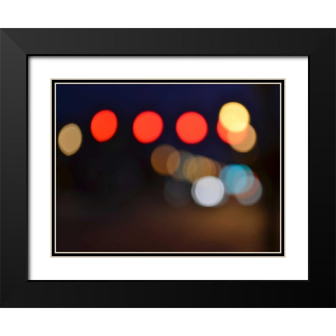 Bokeh Abstract IV Black Modern Wood Framed Art Print with Double Matting by Chandler, Sharon