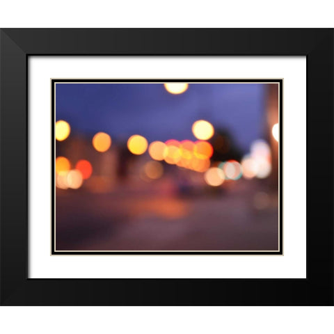 Bokeh Abstract V Black Modern Wood Framed Art Print with Double Matting by Chandler, Sharon