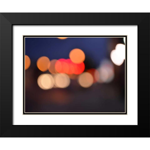 Bokeh Abstract VI Black Modern Wood Framed Art Print with Double Matting by Chandler, Sharon
