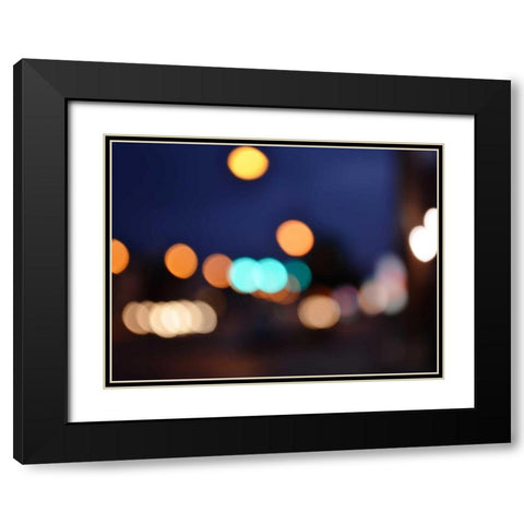 Bokeh Abstract VII Black Modern Wood Framed Art Print with Double Matting by Chandler, Sharon
