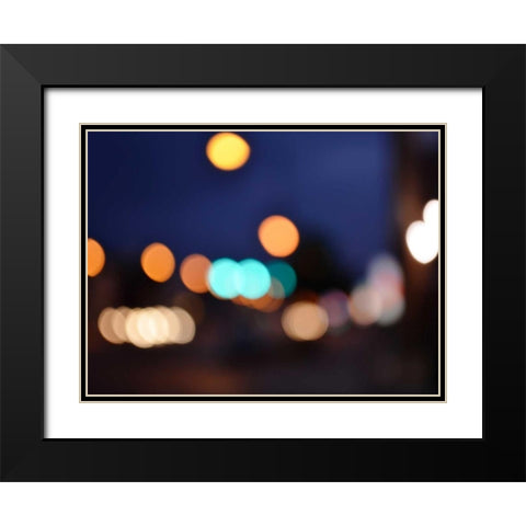 Bokeh Abstract VII Black Modern Wood Framed Art Print with Double Matting by Chandler, Sharon