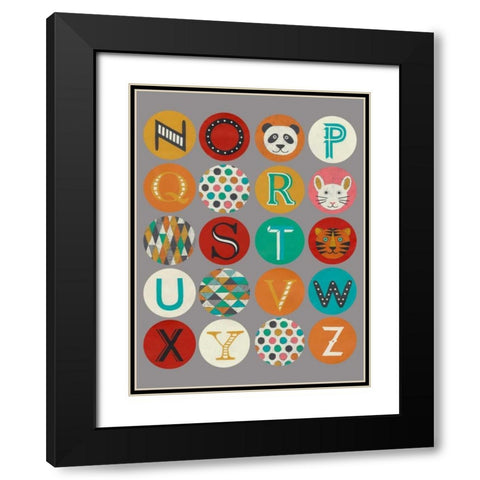 Luciens Alphabet II Black Modern Wood Framed Art Print with Double Matting by Zarris, Chariklia