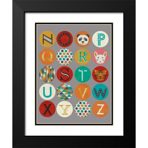 Luciens Alphabet II Black Modern Wood Framed Art Print with Double Matting by Zarris, Chariklia