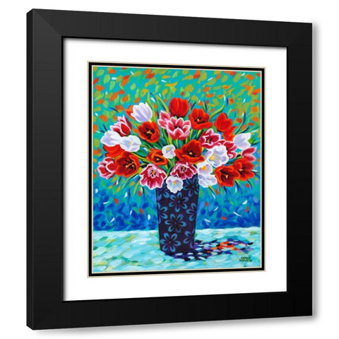 Bouquet Celebration I Black Modern Wood Framed Art Print with Double Matting by Vitaletti, Carolee