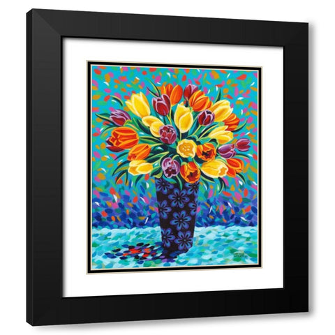 Bouquet Celebration II Black Modern Wood Framed Art Print with Double Matting by Vitaletti, Carolee