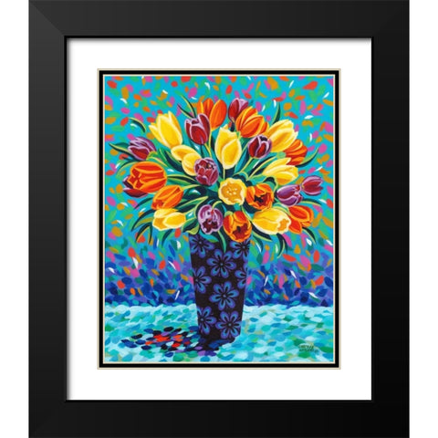 Bouquet Celebration II Black Modern Wood Framed Art Print with Double Matting by Vitaletti, Carolee