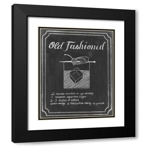 Chalkboard Cocktails I Black Modern Wood Framed Art Print with Double Matting by Popp, Grace