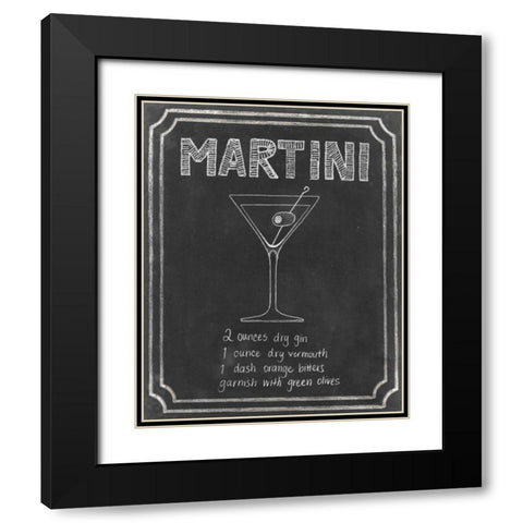 Chalkboard Cocktails III Black Modern Wood Framed Art Print with Double Matting by Popp, Grace