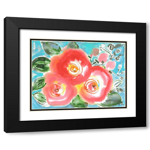 Bed of Roses II Black Modern Wood Framed Art Print with Double Matting by Minasian, Julia