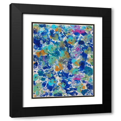 Floral Bright II Black Modern Wood Framed Art Print with Double Matting by OToole, Tim