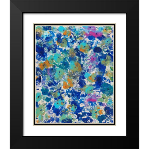 Floral Bright II Black Modern Wood Framed Art Print with Double Matting by OToole, Tim