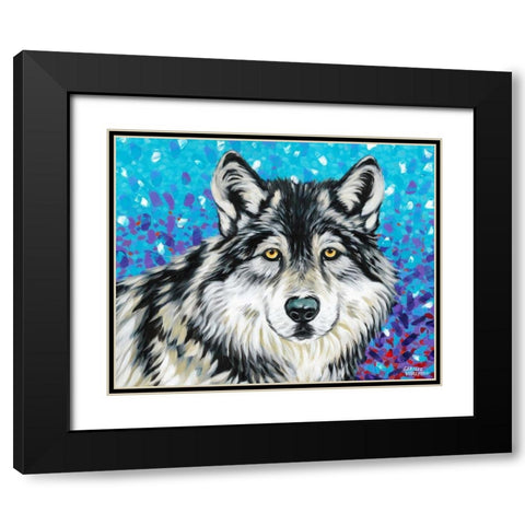 Grey Wolf II Black Modern Wood Framed Art Print with Double Matting by Vitaletti, Carolee