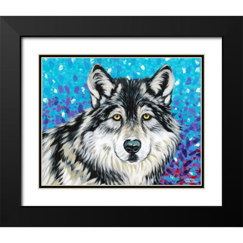 Grey Wolf II Black Modern Wood Framed Art Print with Double Matting by Vitaletti, Carolee