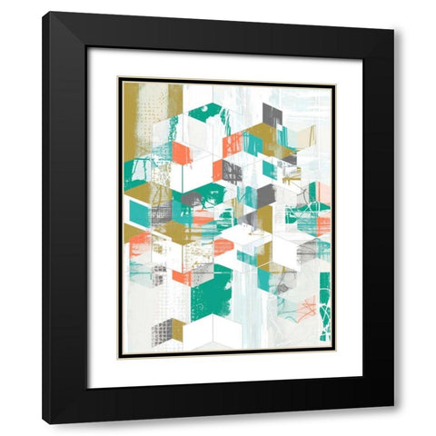 Box Grid II Black Modern Wood Framed Art Print with Double Matting by Goldberger, Jennifer